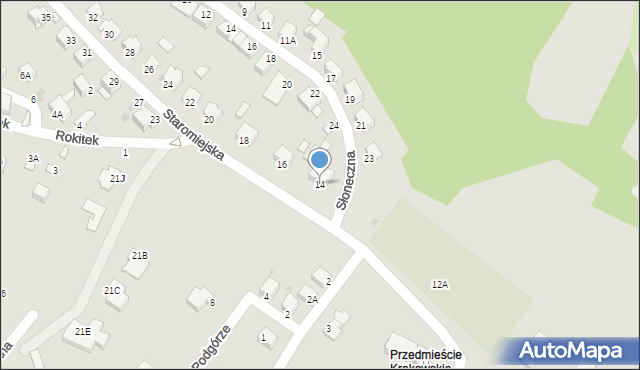 Sandomierz, Staromiejska, 14, mapa Sandomierza