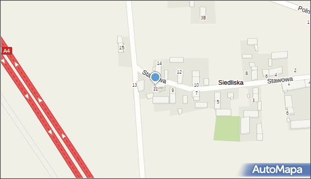 Siedliska, Stawowa, 11, mapa Siedliska