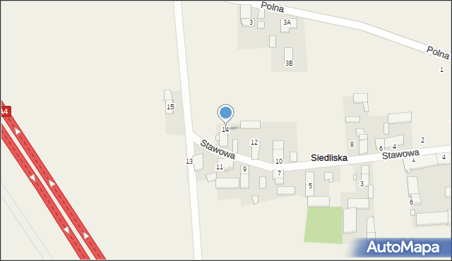 Siedliska, Stawowa, 14, mapa Siedliska