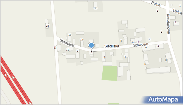 Siedliska, Stawowa, 7, mapa Siedliska