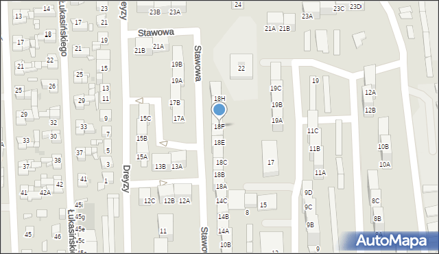 Siemianowice Śląskie, Stawowa, 18F, mapa Siemianowice Śląskie