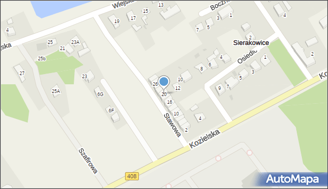 Sierakowice, Stawowa, 20, mapa Sierakowice