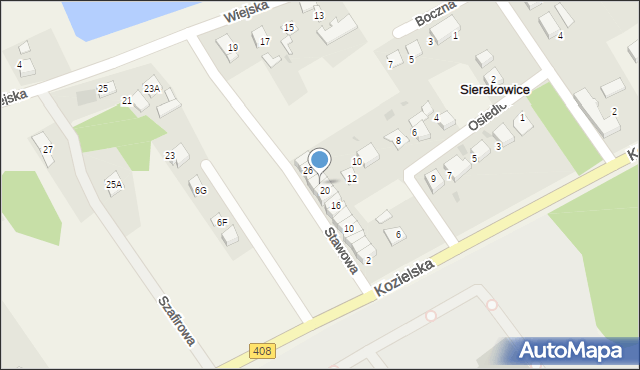 Sierakowice, Stawowa, 22, mapa Sierakowice