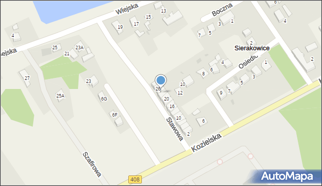 Sierakowice, Stawowa, 24, mapa Sierakowice