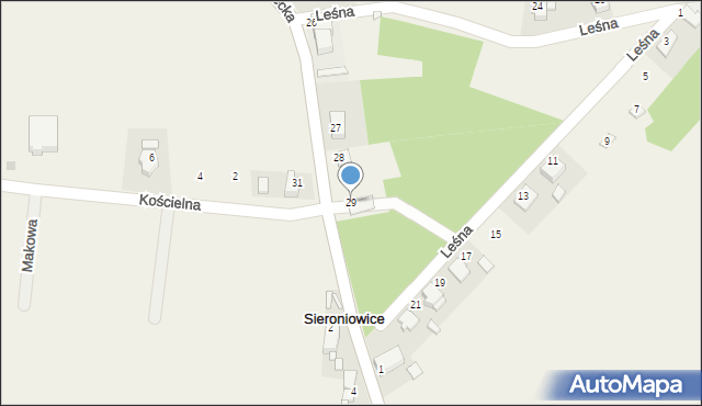 Sieroniowice, Strzelecka, 29, mapa Sieroniowice