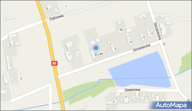 Sieroniowice, Strzelecka, 8, mapa Sieroniowice