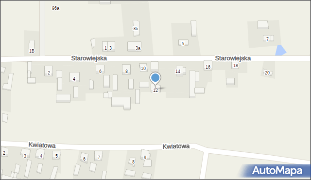 Sieroszewice, Starowiejska, 12, mapa Sieroszewice