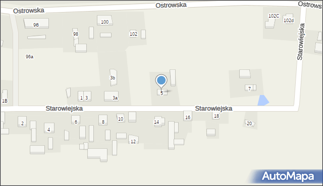 Sieroszewice, Starowiejska, 5, mapa Sieroszewice