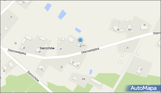 Sierzchów, Starowiejska, 42, mapa Sierzchów