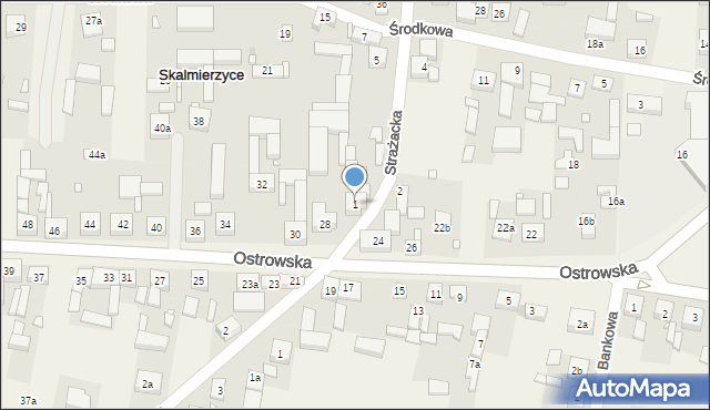 Skalmierzyce, Strażacka, 1, mapa Skalmierzyce