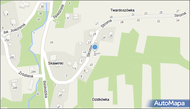 Skawinki, Stroma, 12, mapa Skawinki