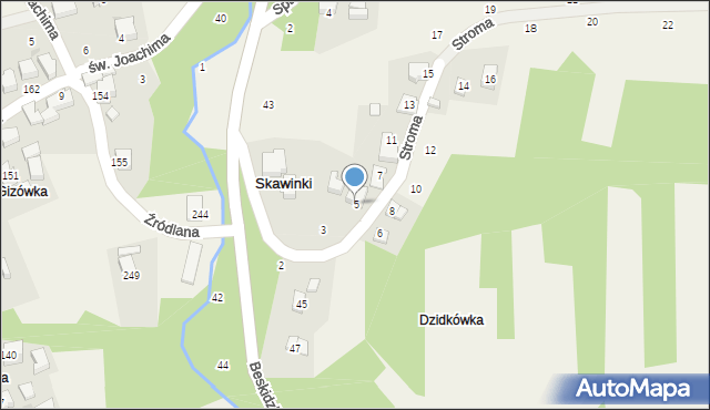Skawinki, Stroma, 5, mapa Skawinki
