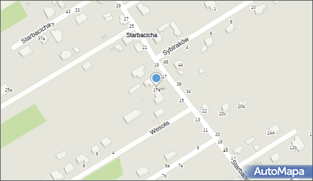 Skierniewice, Starbacicha, 17a, mapa Skierniewic