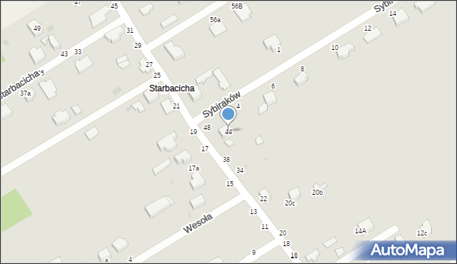 Skierniewice, Starbacicha, 44, mapa Skierniewic
