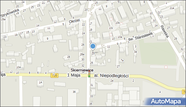 Skierniewice, Stefana Batorego, 23, mapa Skierniewic