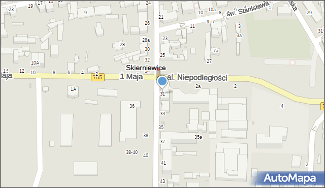 Skierniewice, Stefana Batorego, 31, mapa Skierniewic