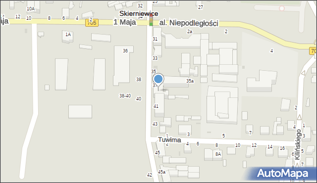 Skierniewice, Stefana Batorego, 37/39, mapa Skierniewic