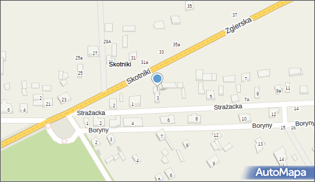 Skotniki, Strażacka, 3a, mapa Skotniki