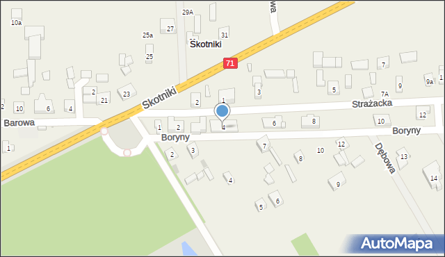 Skotniki, Strażacka, 4, mapa Skotniki