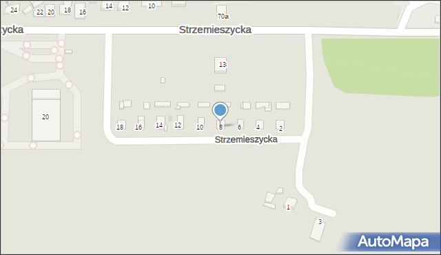 Sławków, Strzemieszycka, 8, mapa Sławków