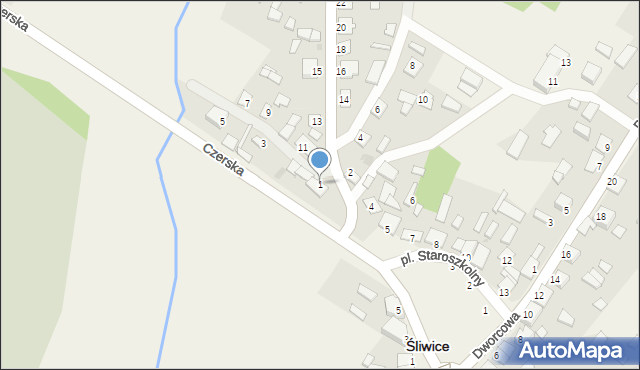 Śliwice, Starogardzka, 1, mapa Śliwice