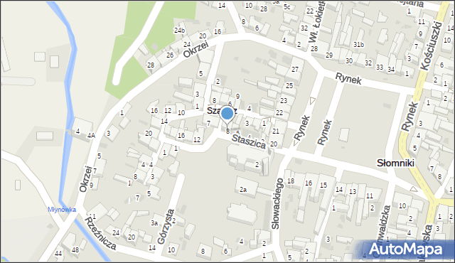Słomniki, Staszica Stanisława, 8, mapa Słomniki