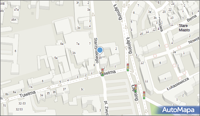 Słupsk, Starzyńskiego Stefana, 10, mapa Słupska