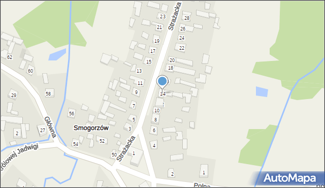 Smogorzów, Strażacka, 14, mapa Smogorzów