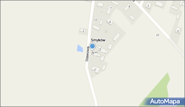 Smyków, Stawowa, 15, mapa Smyków