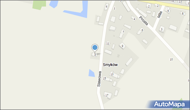 Smyków, Stawowa, 2, mapa Smyków