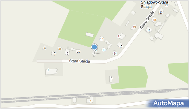 Śniadowo, Stara Stacja, 12, mapa Śniadowo