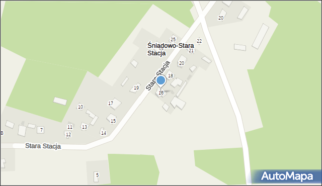 Śniadowo, Stara Stacja, 16, mapa Śniadowo