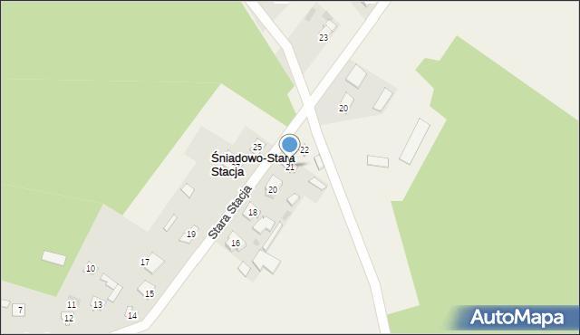 Śniadowo, Stara Stacja, 21, mapa Śniadowo