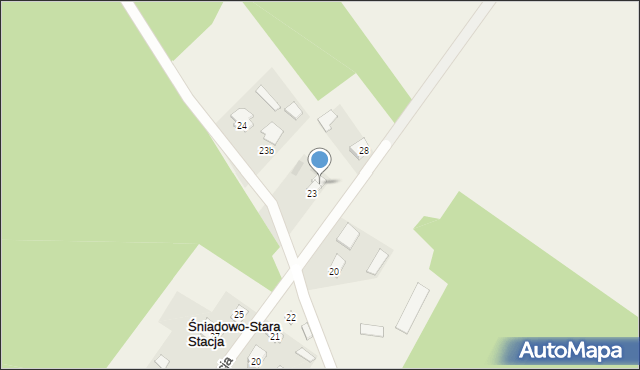 Śniadowo, Stara Stacja, 26, mapa Śniadowo