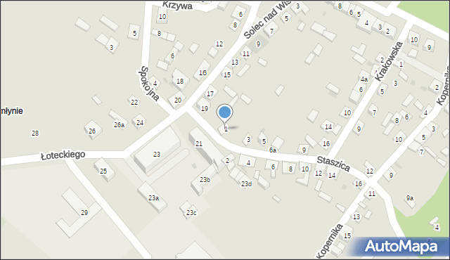 Solec nad Wisłą, Staszica Stanisława, 1, mapa Solec nad Wisłą