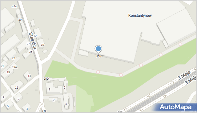 Sosnowiec, Staszica Stanisława, 80b, mapa Sosnowca