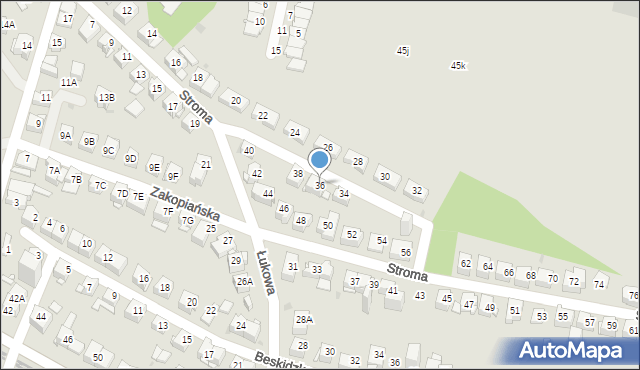 Sosnowiec, Stroma, 36, mapa Sosnowca