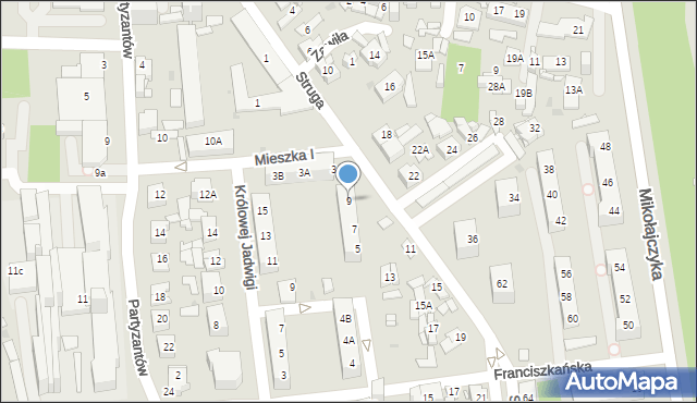 Sosnowiec, Struga Andrzeja, 9, mapa Sosnowca