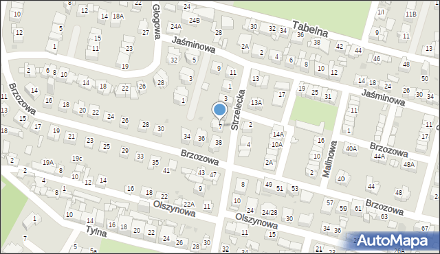 Sosnowiec, Strzelecka, 7, mapa Sosnowca