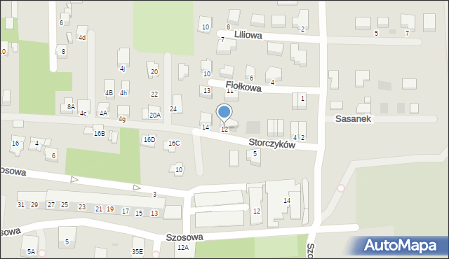 Sosnowiec, Storczyków, 12, mapa Sosnowca