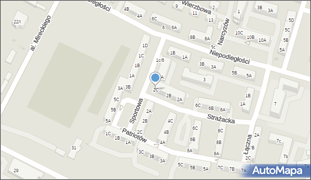 Sosnowiec, Strażacka, 2C, mapa Sosnowca