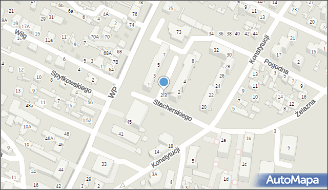 Sosnowiec, Stacherskiego Wacława, 2/3, mapa Sosnowca