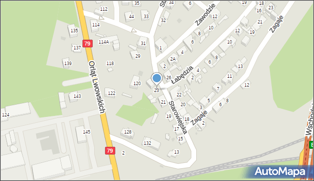 Sosnowiec, Starowiejska, 23, mapa Sosnowca