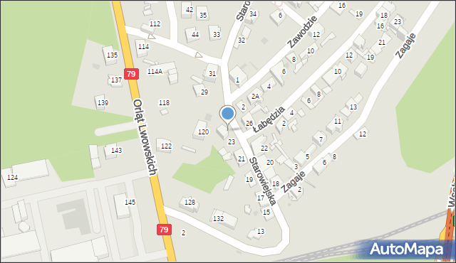 Sosnowiec, Starowiejska, 25, mapa Sosnowca