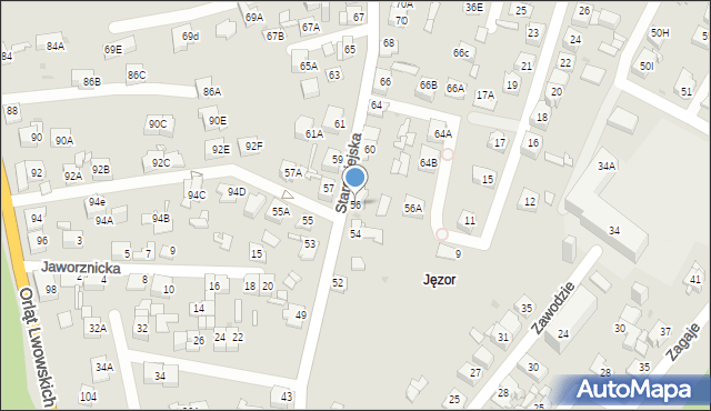 Sosnowiec, Starowiejska, 56, mapa Sosnowca