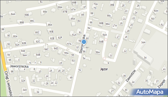 Sosnowiec, Starowiejska, 58, mapa Sosnowca