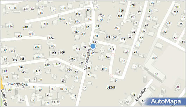 Sosnowiec, Starowiejska, 60, mapa Sosnowca