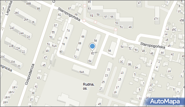 Sosnowiec, Staropogońska, 62, mapa Sosnowca