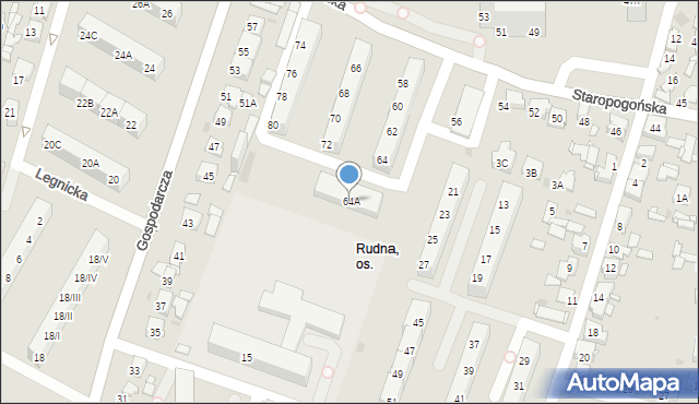 Sosnowiec, Staropogońska, 64A, mapa Sosnowca