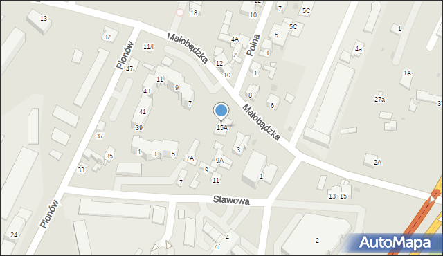 Sosnowiec, Stawowa, 15A, mapa Sosnowca